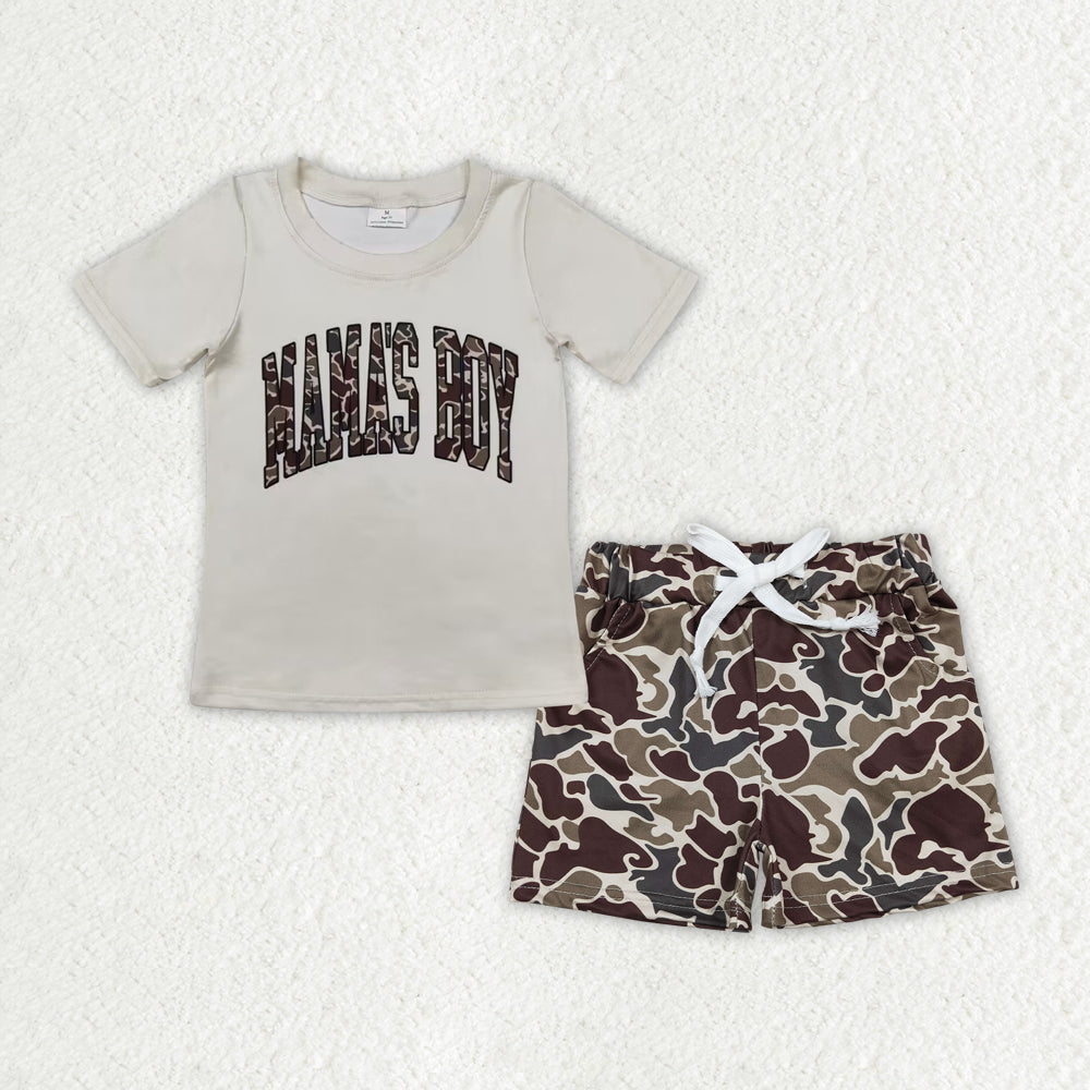 Camo Mama's Boys Sibling Summer Shorts Set