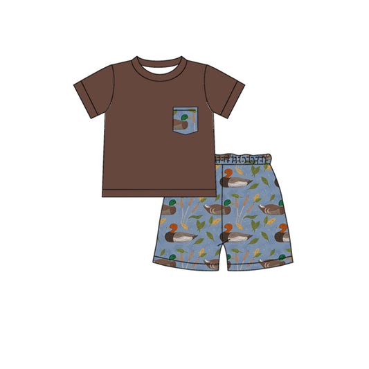 BSSO1107 Baby Brown Top Duck Shorts Set Preorder