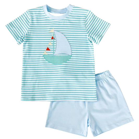 BSSO1121 Baby Boys sailboat Shorts Set Preorder