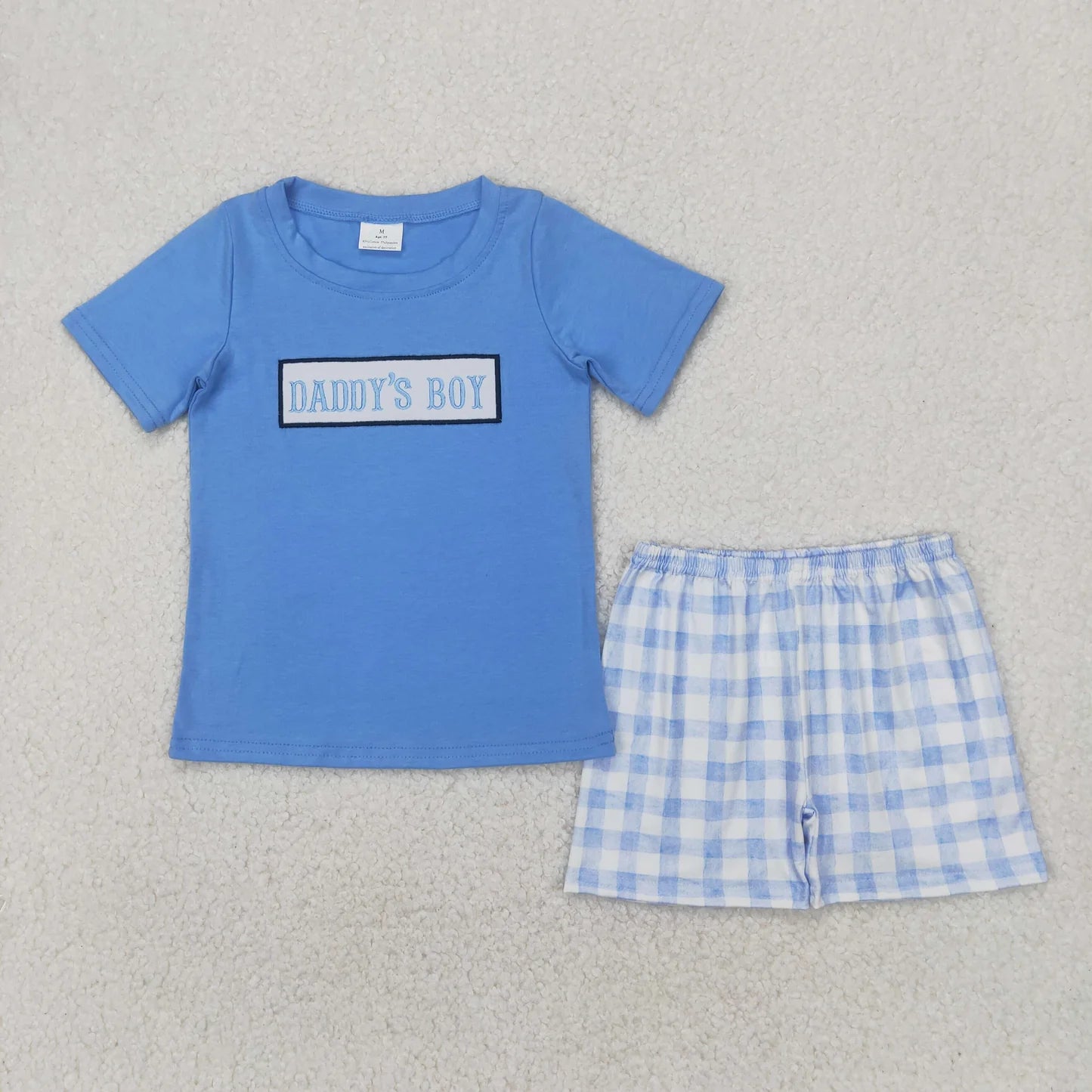 Sibling Baby Boys Daddy's Boy Top Ducks Checkered Shorts Clothes Sets