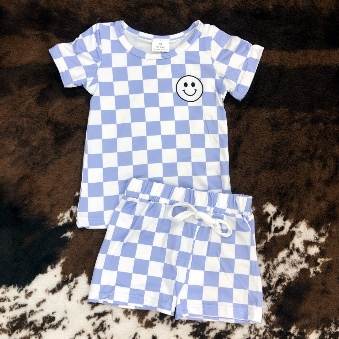 Sibling Baby Boys Summer Happy Face Shorts Set