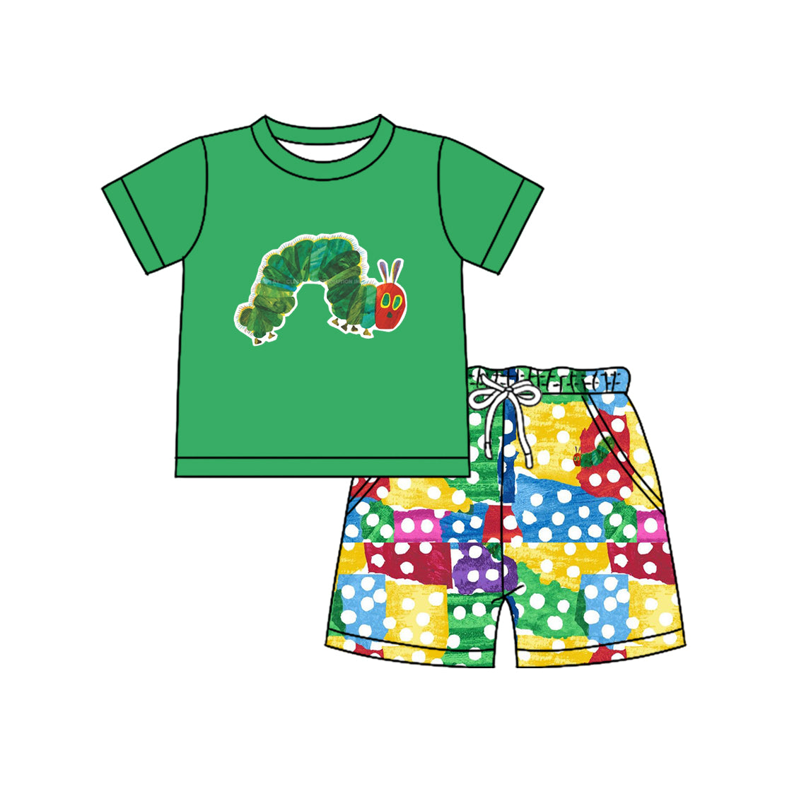 BSSO1510 Baby Boys Cartoon Caterpillar Shorts Set Preorder