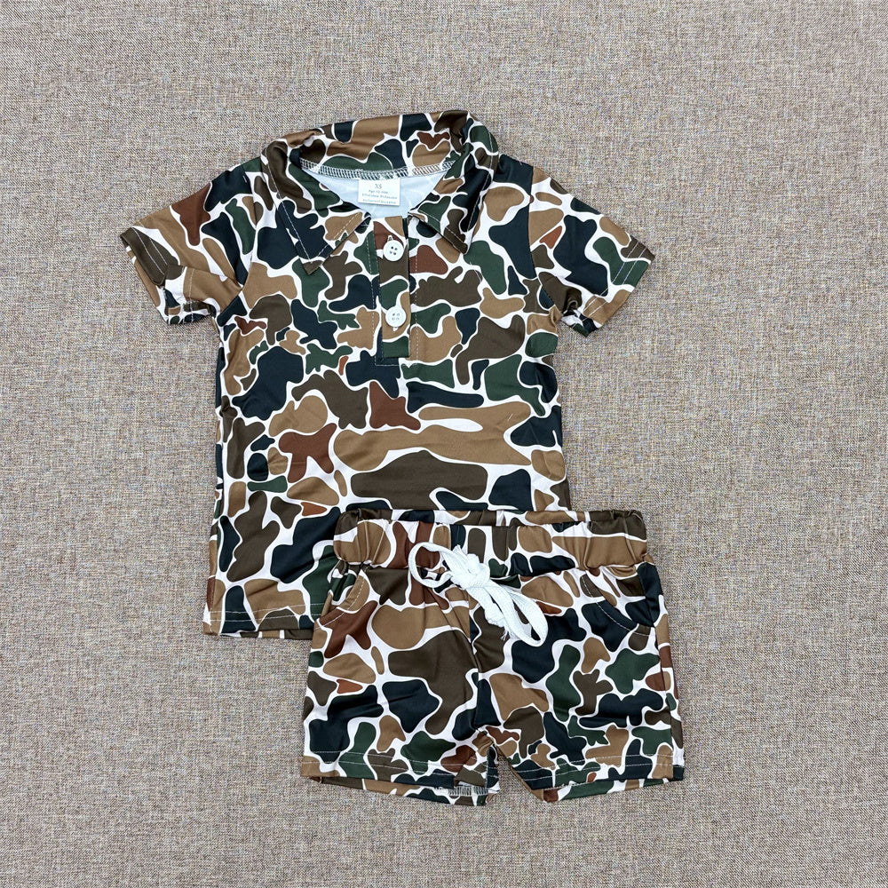 Mommy and Me Camo  Pullover Top and Shorts Set
