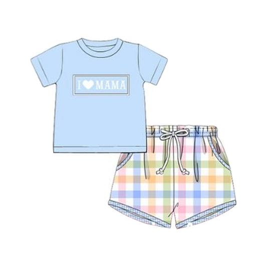 BSSO1605 Baby Boys I Love Mama Shorts Set Preorder