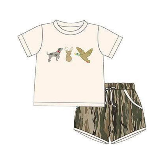BSSO1927 Baby Boys Hunting Camo Shorts Set Preorder
