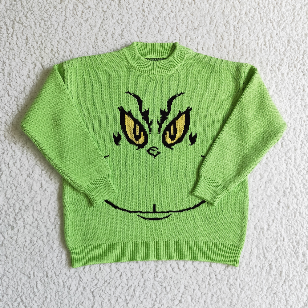 Toddler Christmas Green Face Sweater