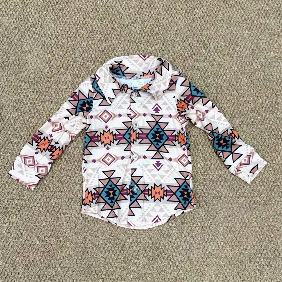 Baby Boys Sibling Western Aztec Zipper Footie Romper/Shirts Top