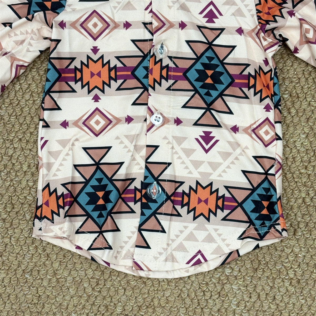 Baby Boys Sibling Western Aztec Zipper Footie Romper/Shirts Top