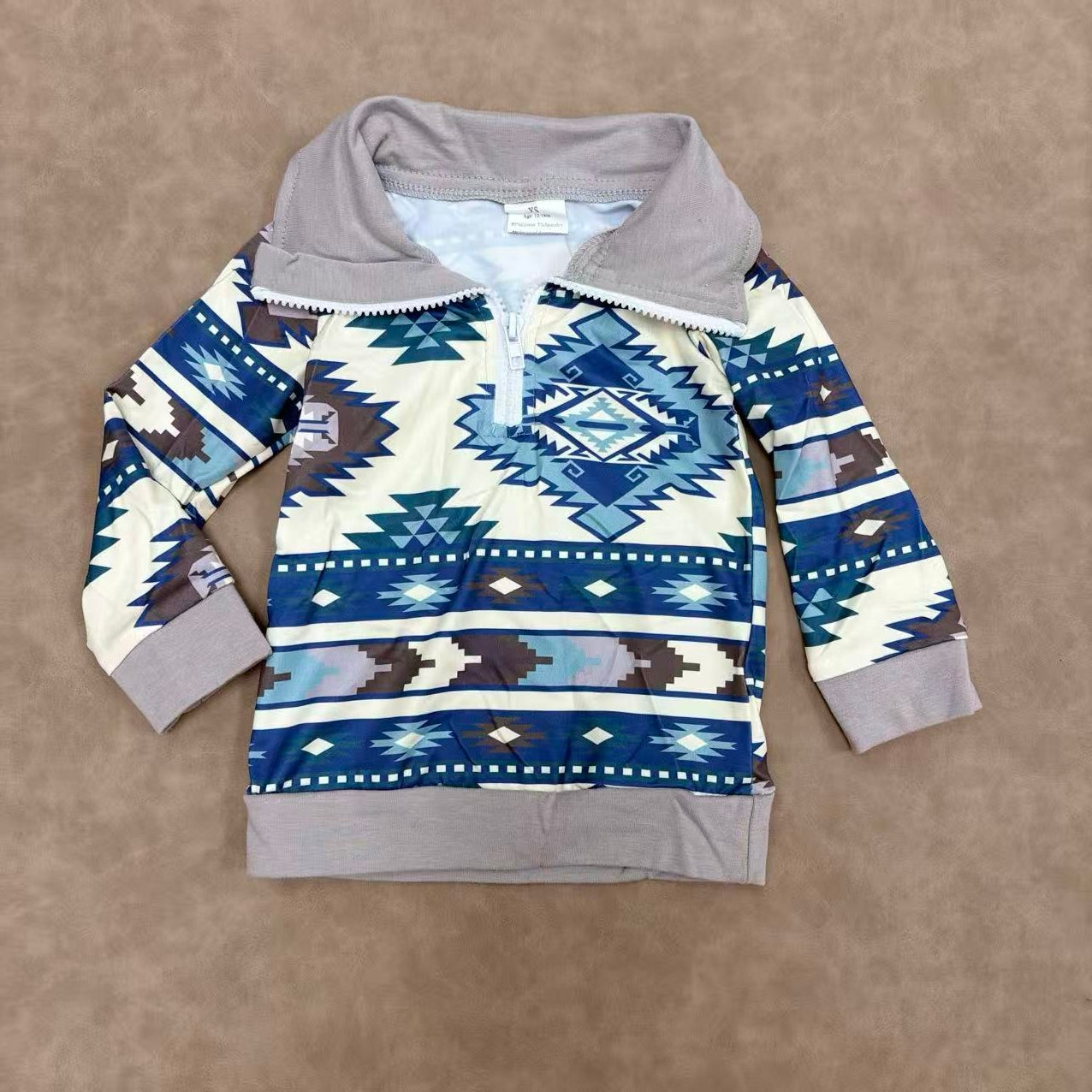 Sibling Baby Boys western Aztec Long Sleeve Pullover Top