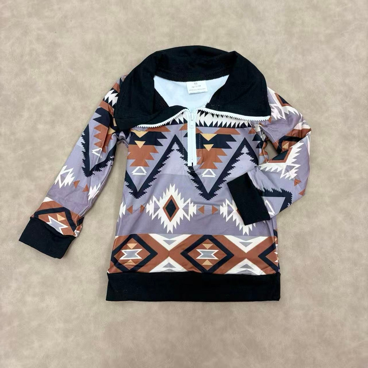 Sibling Baby Boys western Aztec Long Sleeve Pullover Top