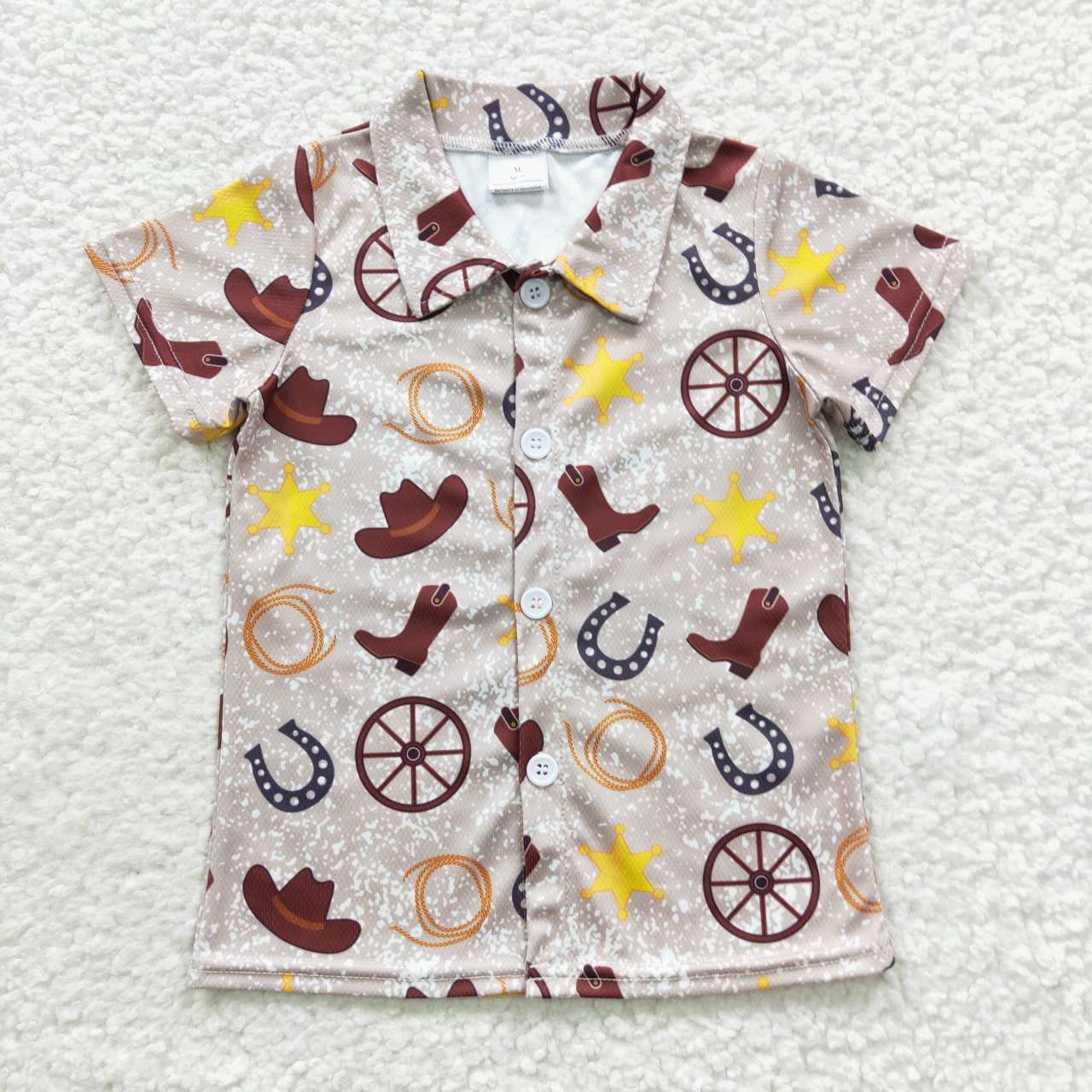 Western Country Cowboys Toddler Sibling Short Sleeve Shirt Top