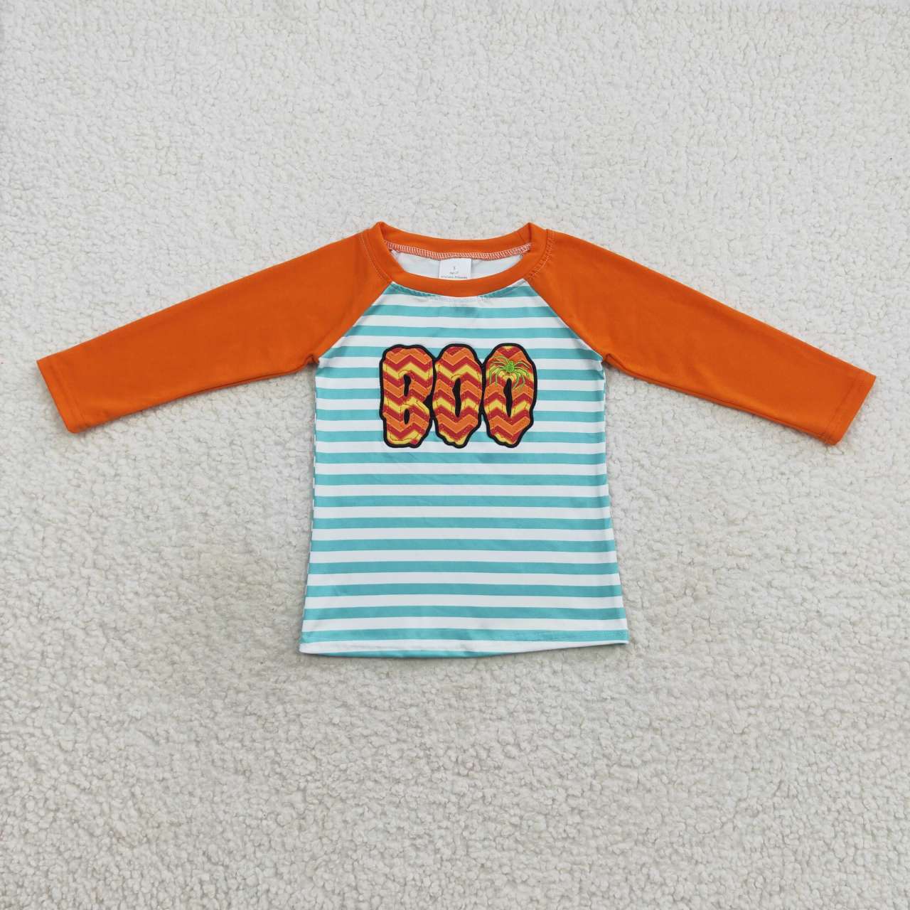 Sibling Girls Boys Halloween Embroidery Boo Long Sleeve Set and Romper