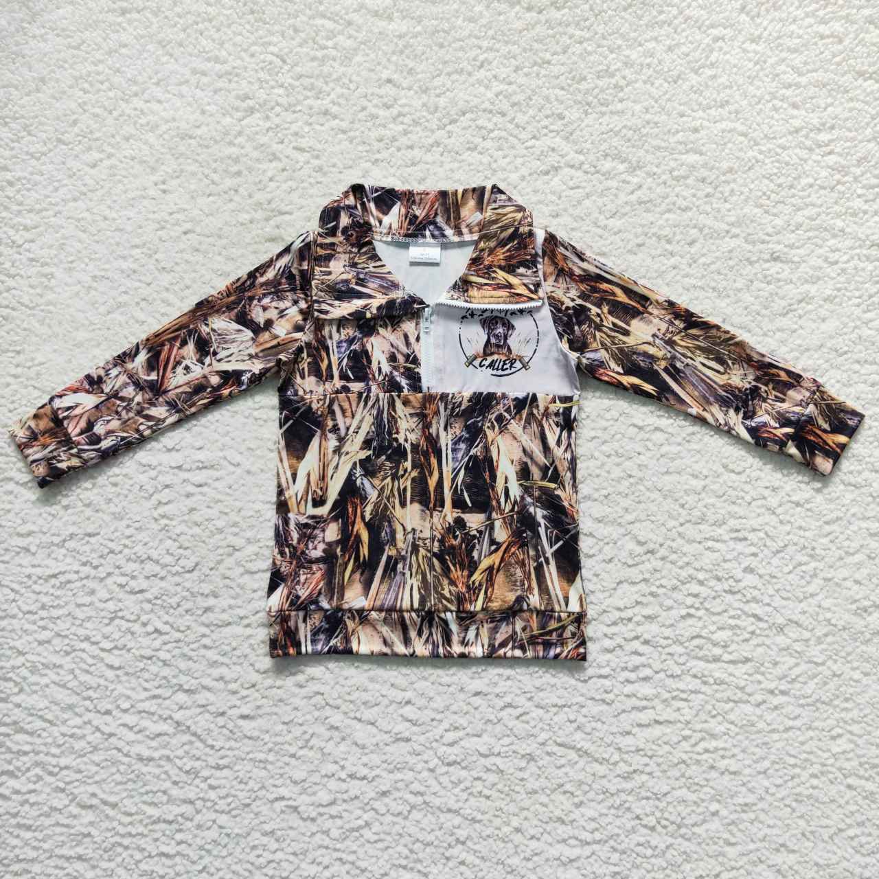 Baby Girls Boys Sibling Camo Hunting Dog Pullover Top