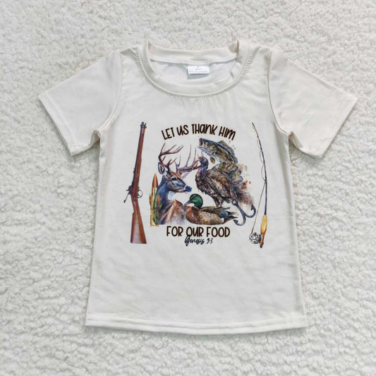 Let Us Hank Hin For Our Food Toddler Boys Short Sleeve T-shirt Top