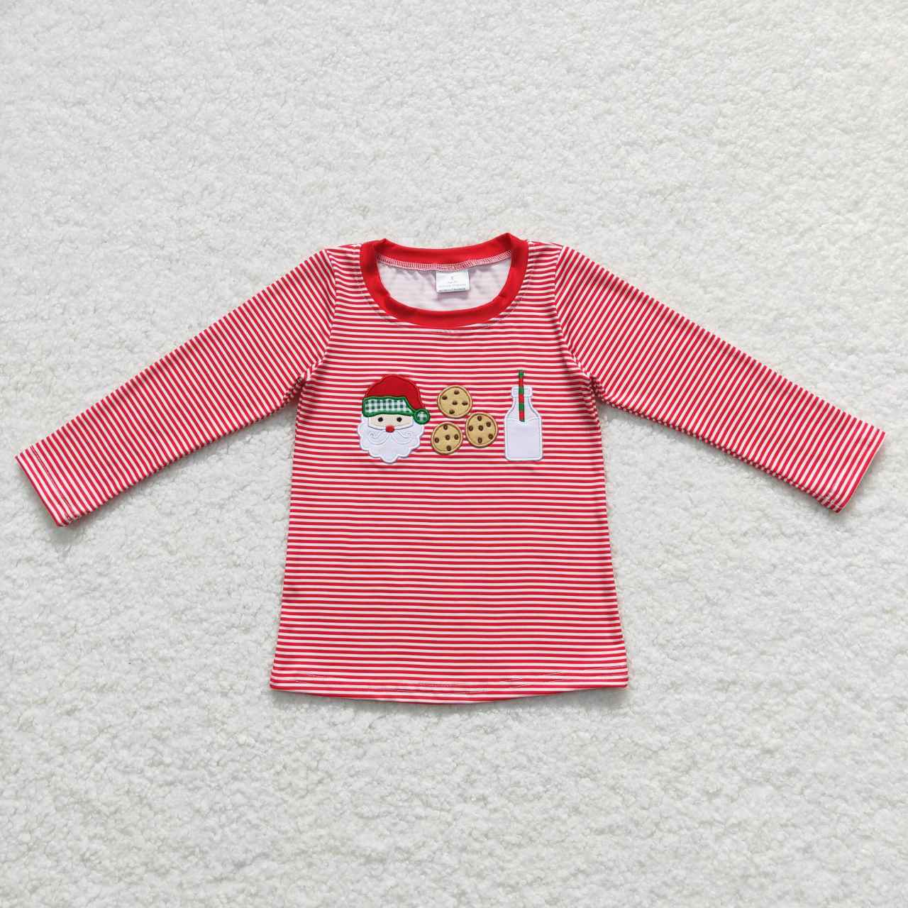 Kids Boys Christmas Milk Cookie Long Sleeve T-shirt