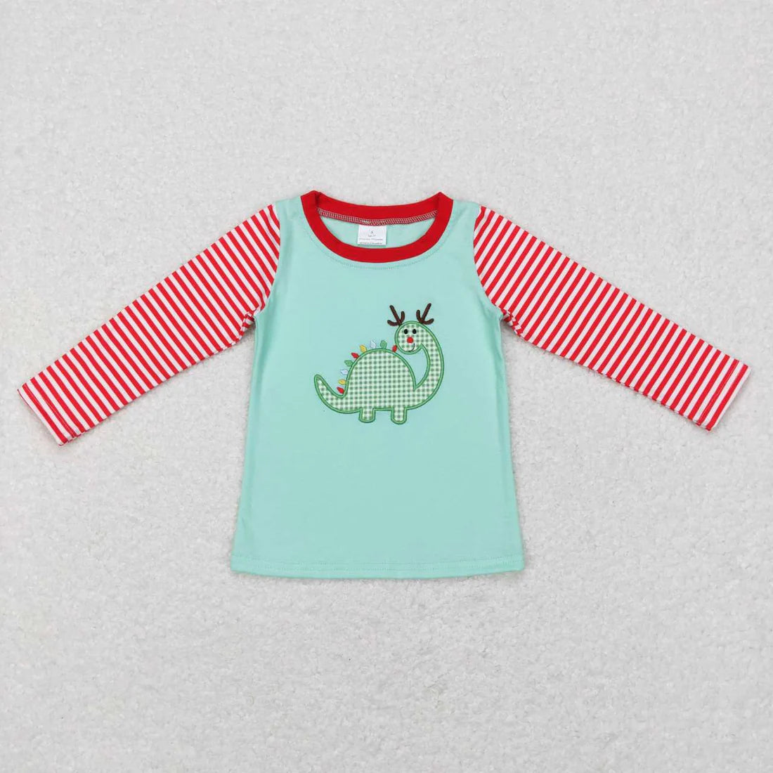 Sibling Baby Boys Chrismtas Applique Long Sleeve Shirts Top