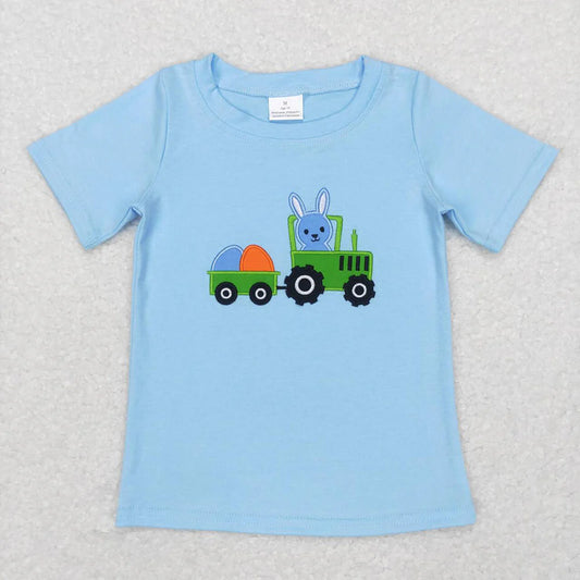 BT0426 Bab Boys Easter Bunny Blue Short Sleeve T-shirt Top