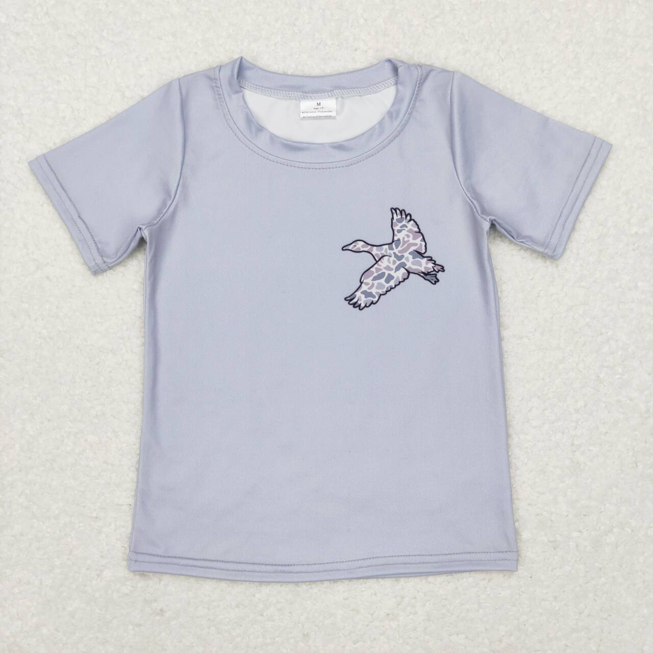 Baby Boys Camo Duck Grey Short Sleeve Shirt Top Tee