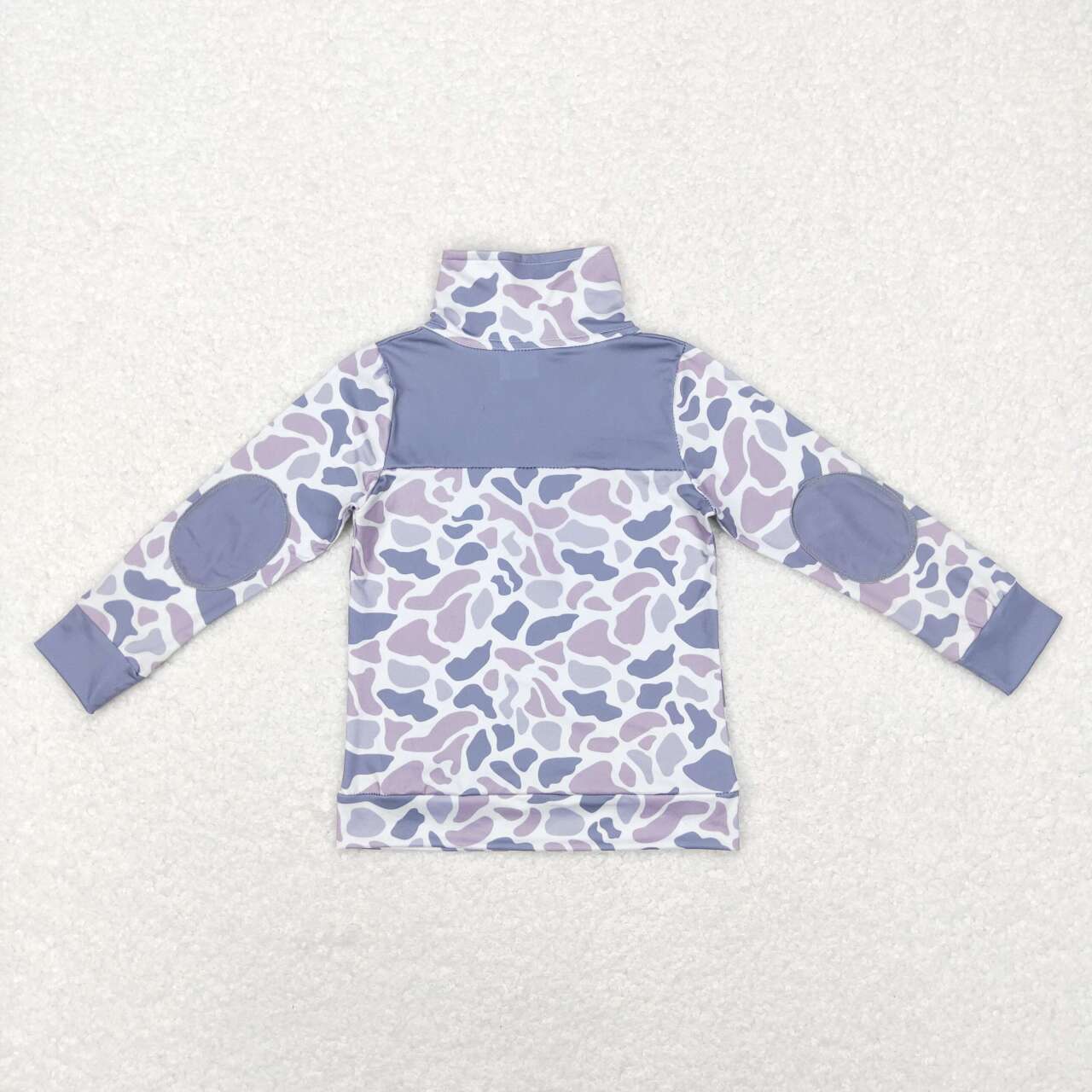 Toddler Hunting Camo Half Zip Long Sleeve Pullover Top With Patch