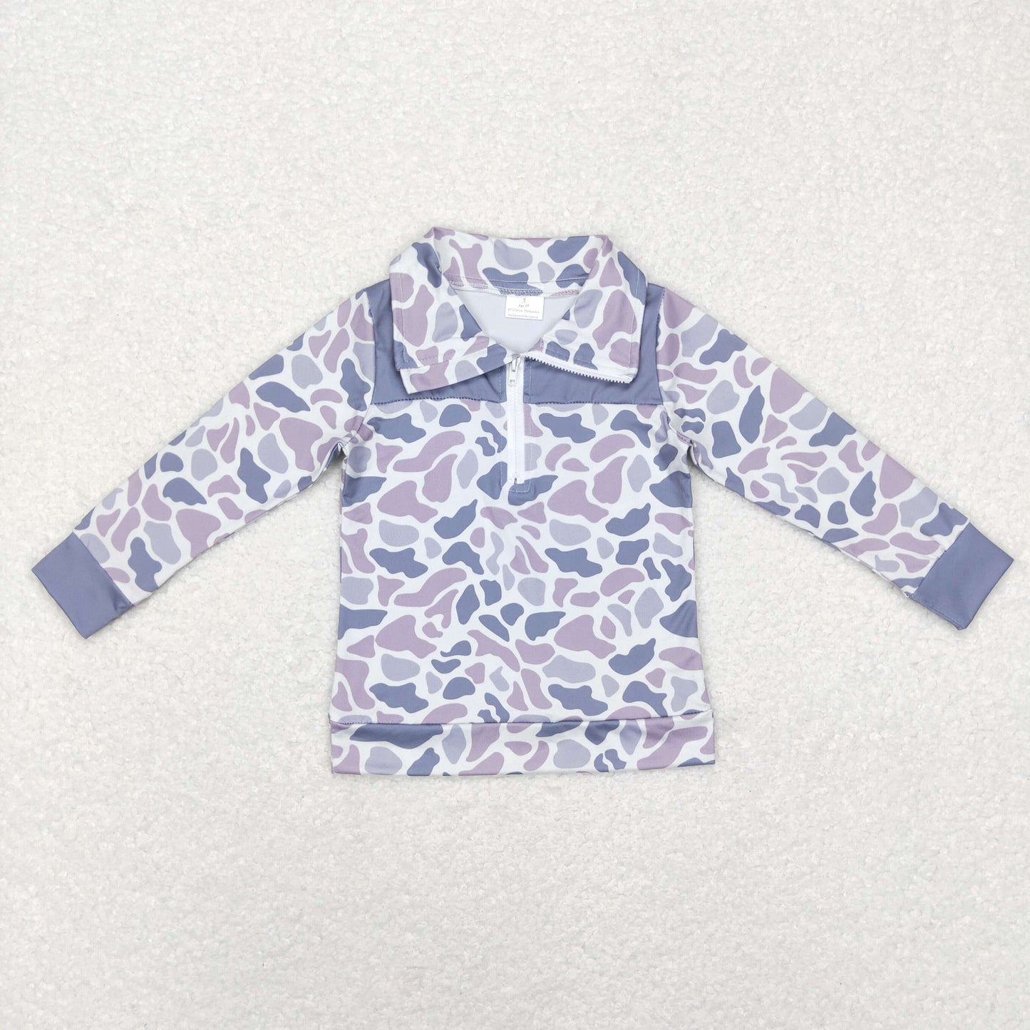 Baby Boys Grey Camo Long Sleeve Pullover Top