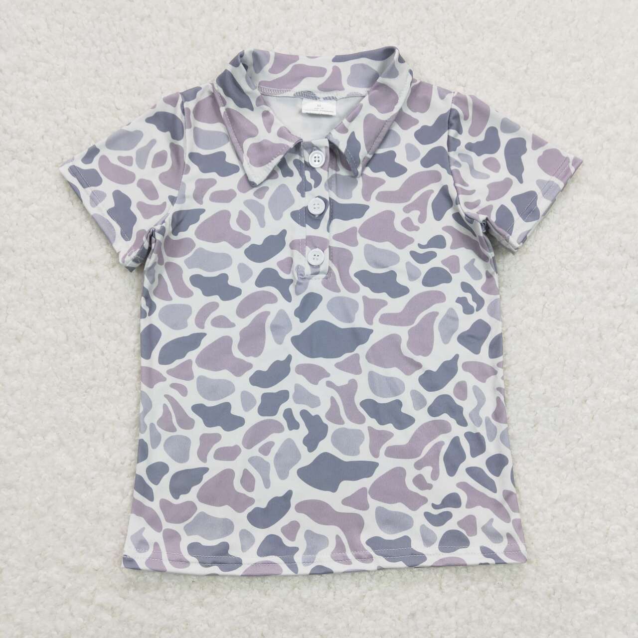 Baby Boys Brother Camo Short Sleeve Button Tee Shirt Top