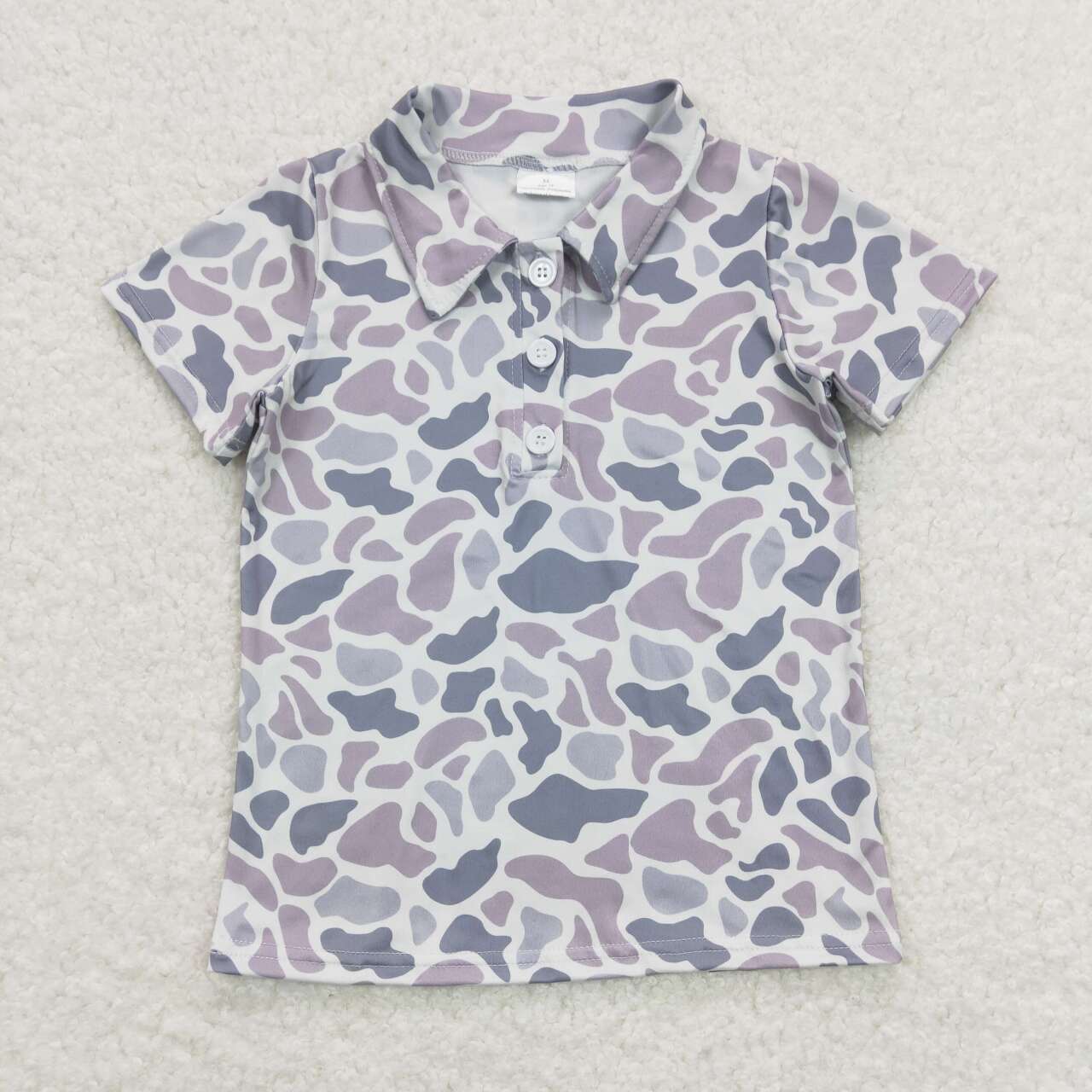 Sleeves Button Camouflage Polo Shirts Tops