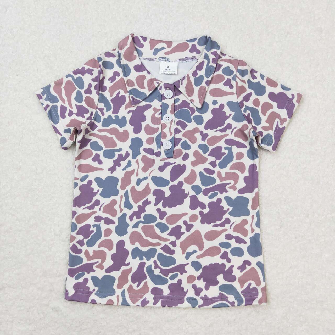 Sleeves Button Camouflage Polo Shirts Tops