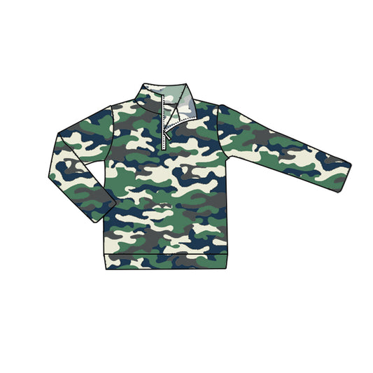 BT0720 Baby Boys Green  Camo Pullover Top pre-order