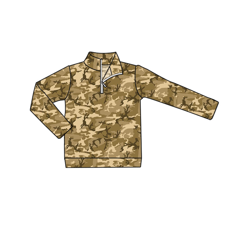 BT0722 Baby Boys  Brown Camo Hunting Pullover Top pre-order