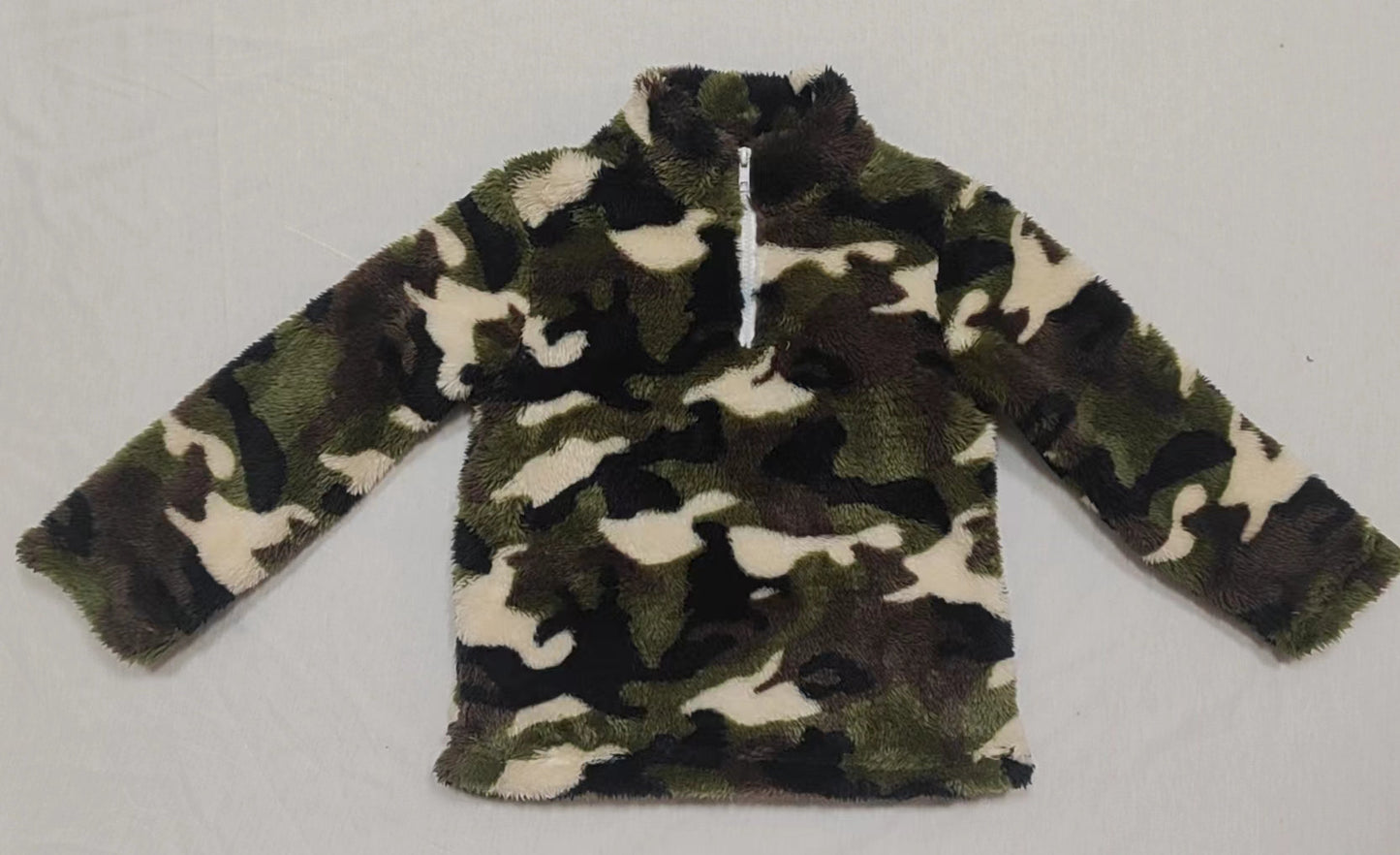 Baby Boys Green Camo Zip Pullovers Tee Tops Preorder