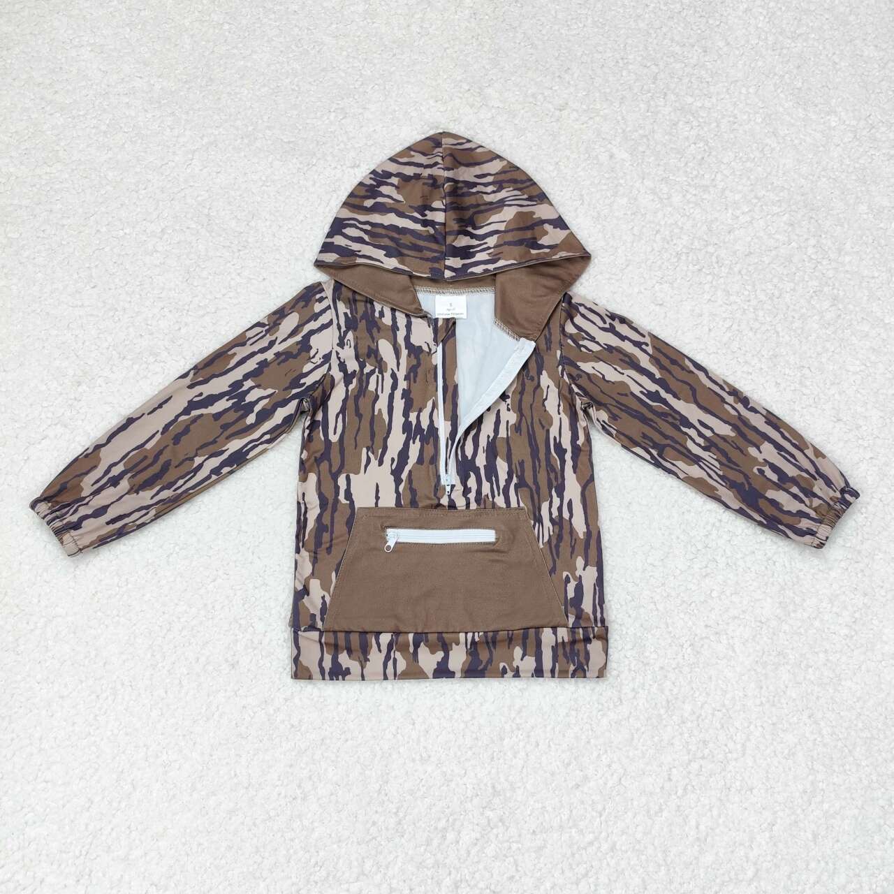 Sibling Baby Boys & Girls Camo Long Sleeve Half Hooded Pullvoer Top