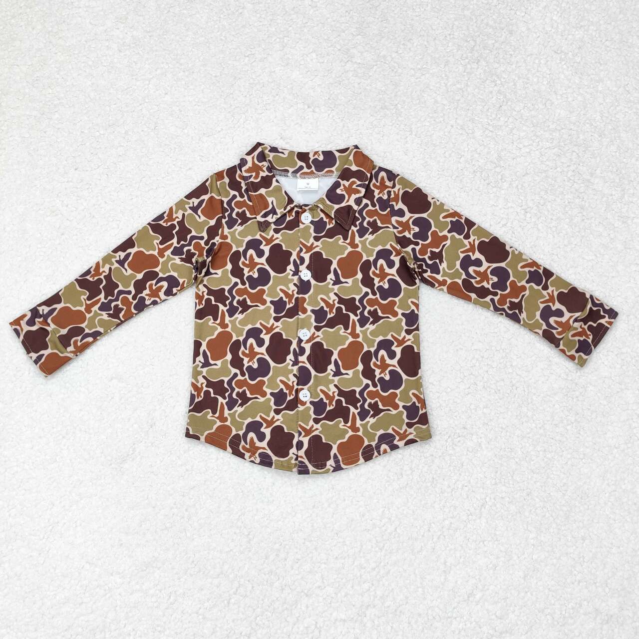 Sibling Baby Boys Western Aztce Shouther Camo Long Sleeve Buttons Down Shirt Top