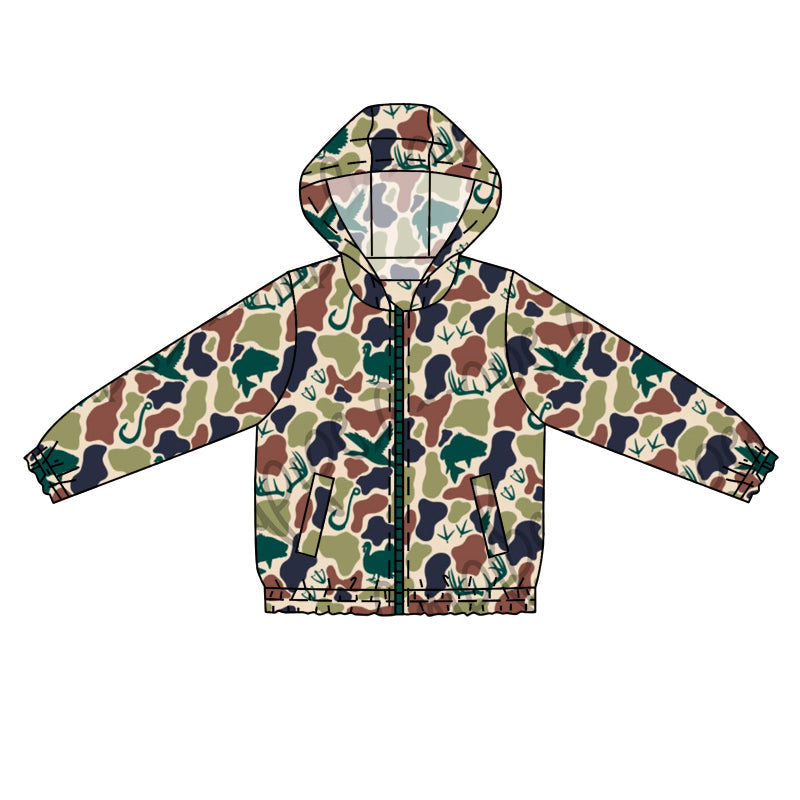 Baby Boys Green Camo Long Sleeve Hoodie Top Pre-order