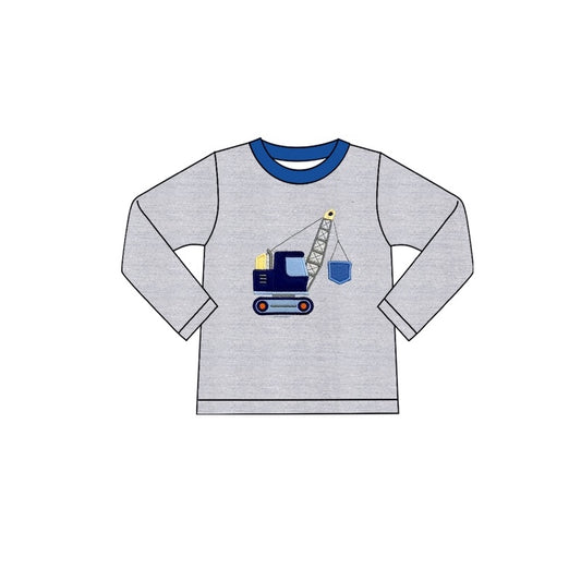 BT0773 baby Boys Construction Long Sleeve Top Pre-order