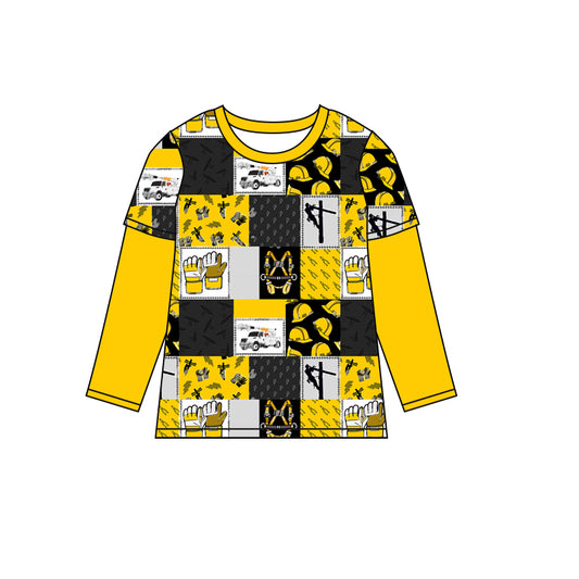 BT0828 Baby Boys Line-men Long Sleeve Shirt Top Pre-order