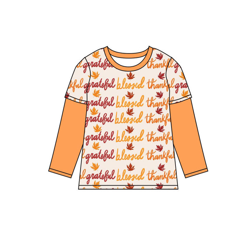 BT0837 Baby Boys Thanksgiving Blessed Long Sleeve Top Preorder