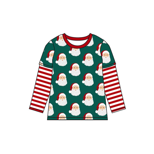 BT0842 Baby Boys Christmas Santa Long Sleeve Shirt Top Pre-order