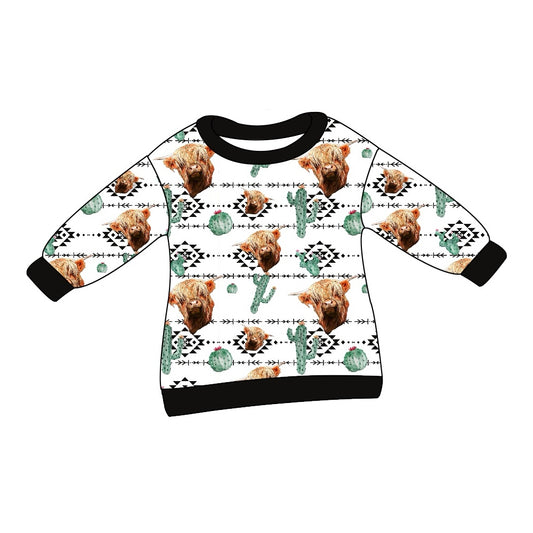 BT0843 Baby Boys Western Hioghland Cow Long Sleeve Top Pre-order