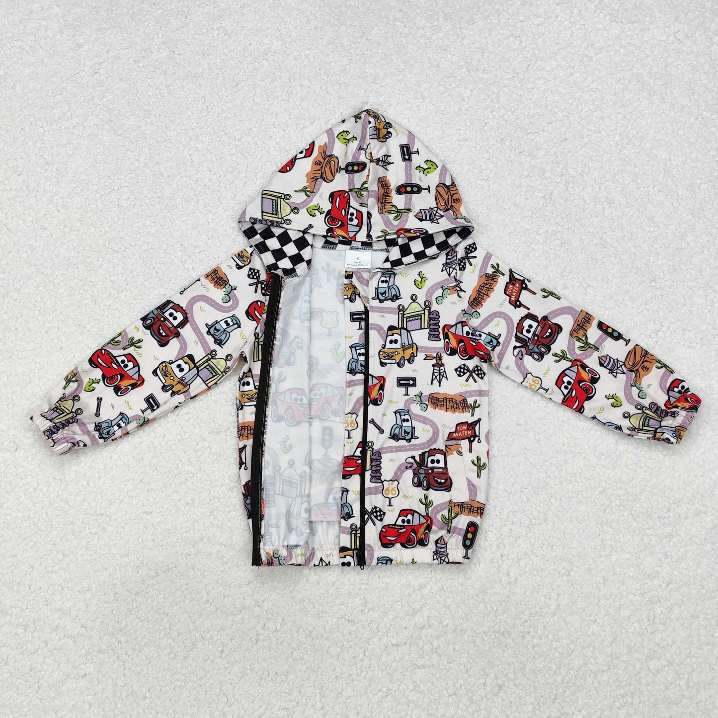 Toddler Baby Boys  Cartoon Car Long Sleeve Hoodie Top