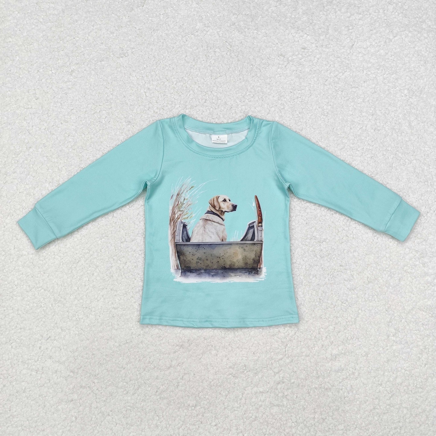 Baby Boys Dog Fishing Hunting Long Sleeve T-shirt Top