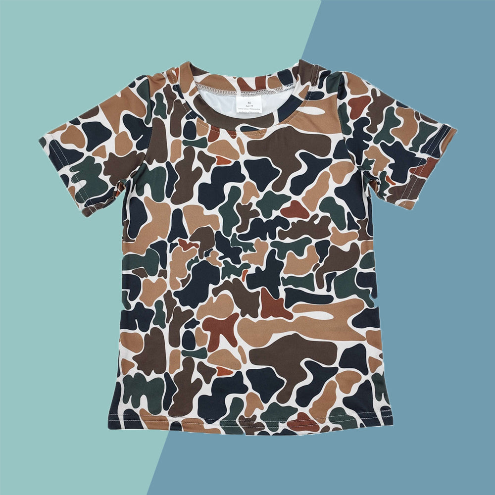 Baby Boys Brown Camo Short Sleeve Top