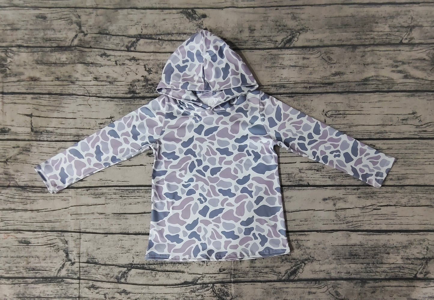 Baby  Boys Grey Camo Long Sleeve Hoodie Top