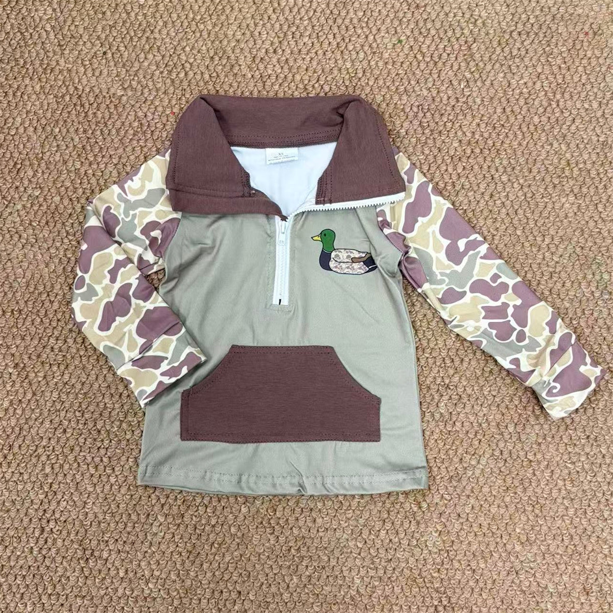 Sibling Baby Boys Southern Hunting Duck Camo Long Sleeve Pullover Top