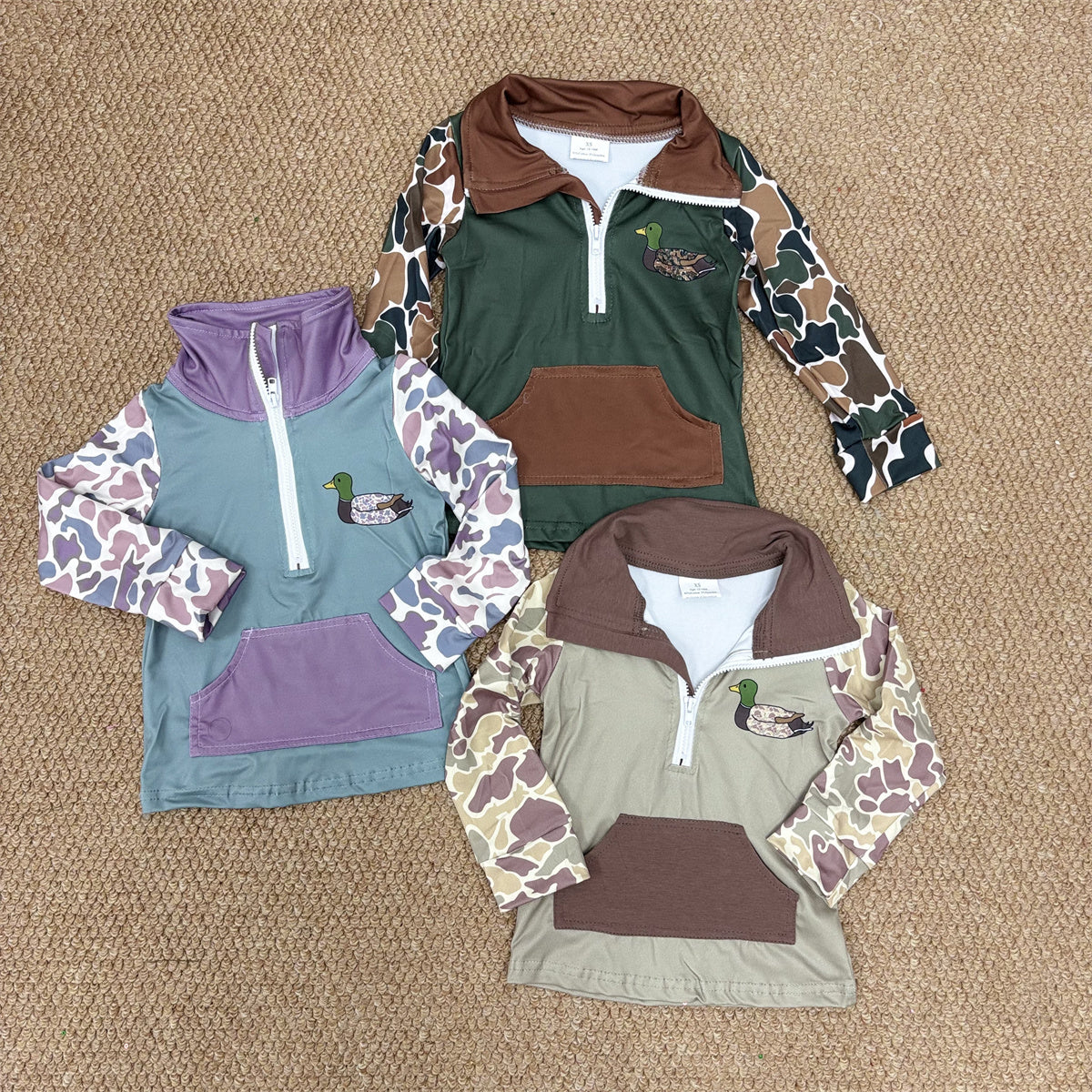 Sibling Baby Boys Southern Hunting Duck Camo Long Sleeve Pullover Top