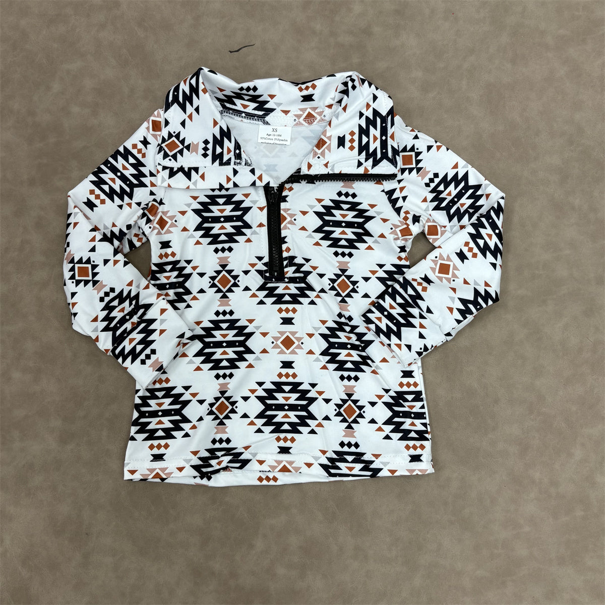 Sibling Baby BoysWestern Aztec Zipper Pullover Top