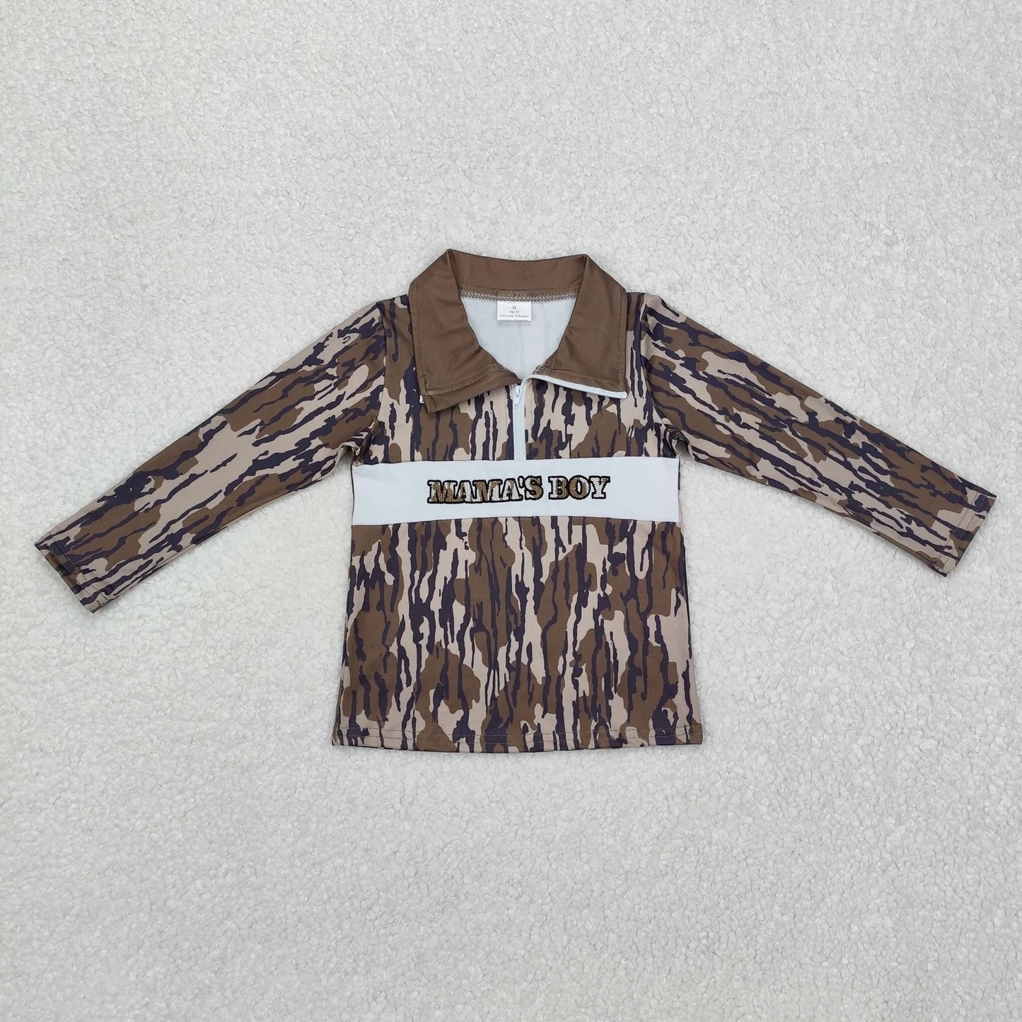 Sibling Baby Boys Long Sleeves  Camo Hunting Half Zipper Pullovers Top