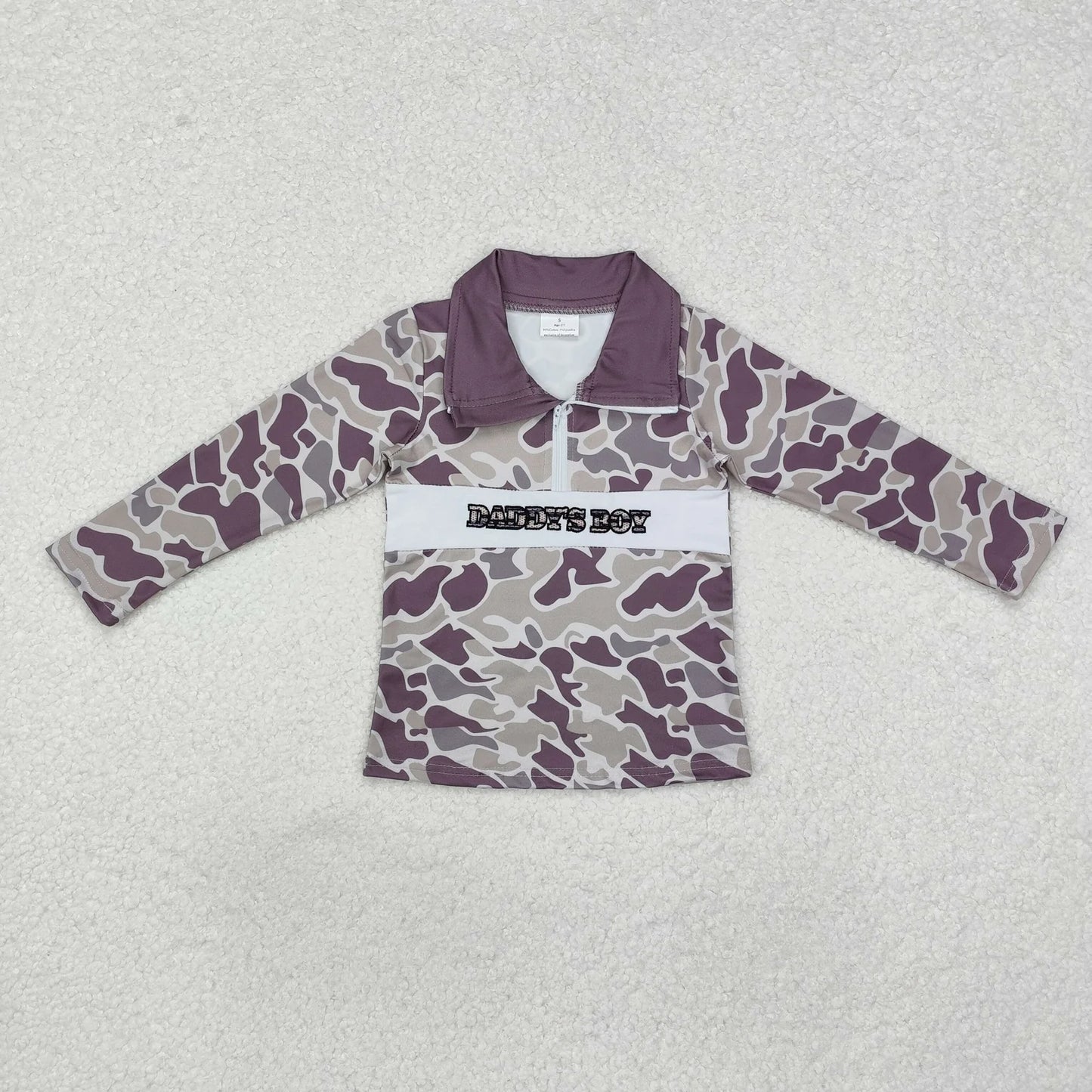 Sibling Baby Boys Long Sleeves  Camo Hunting Half Zipper Pullovers Top