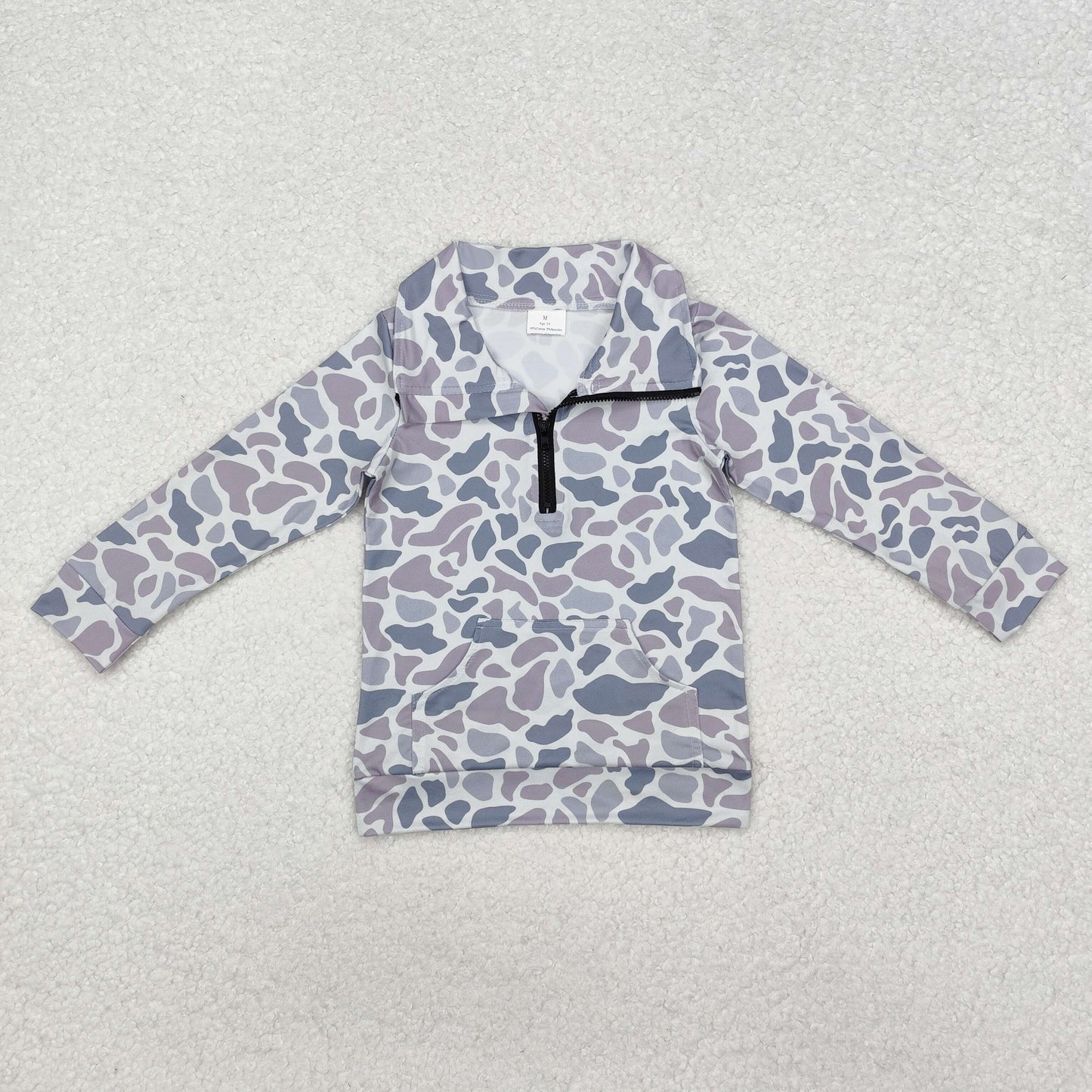 Mommy and Me  Old School Camo Half Zipper Long Sleeve Pullover Top