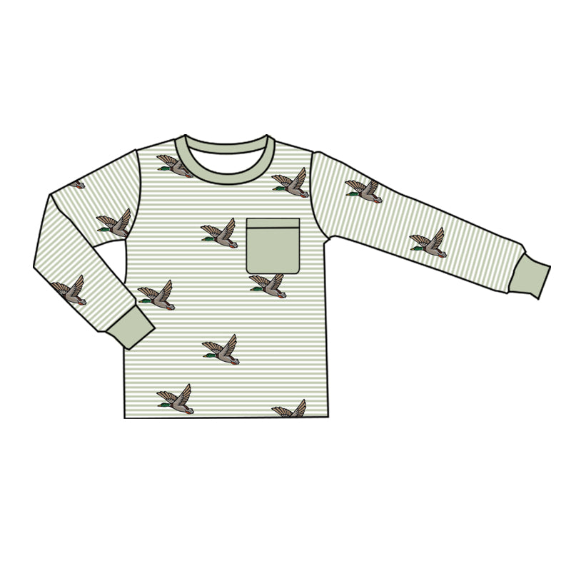 Toddler Baby Boys Mallard Duck Green Vest and Long Sleeve Top