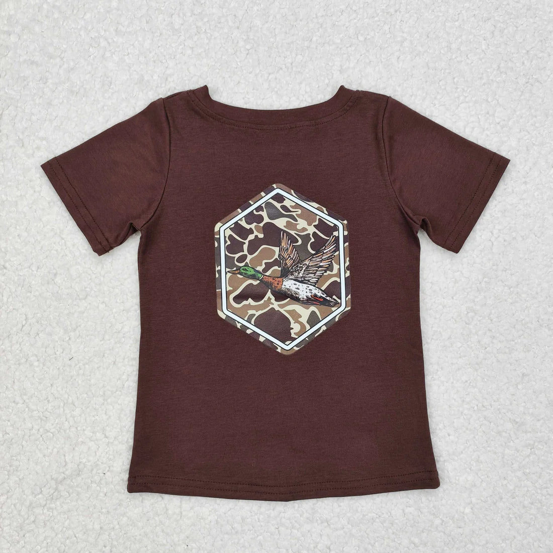 USA Shop Baby Boys Brwon Camo Duck Short Sleeve Tee Shirts Tops